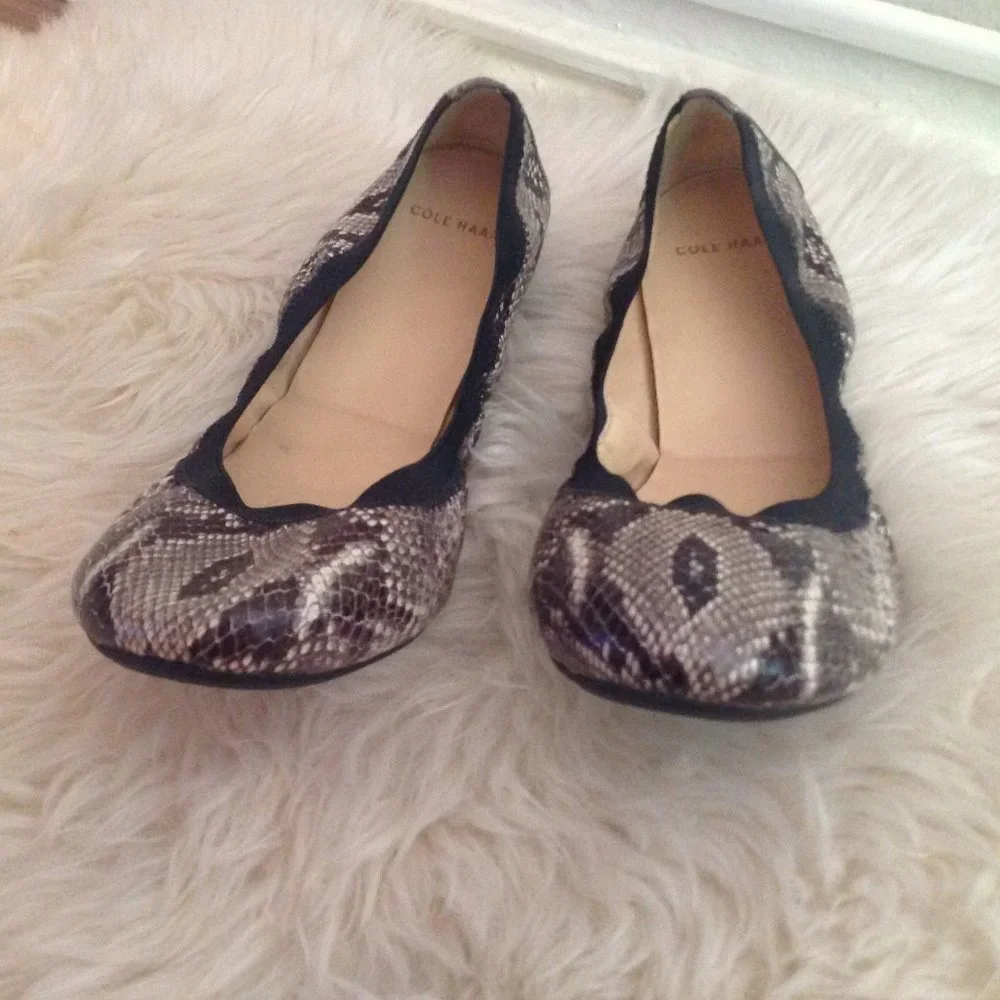 Cole Haan snake print flats - Picture 1 of 5
